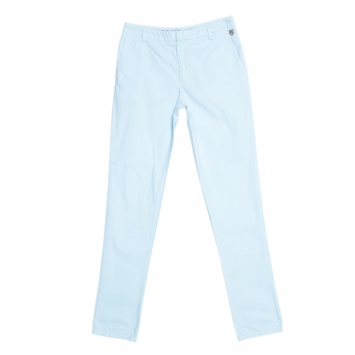 Pre Owned Kenzo Light Blue Cotton Collection Fit Trousers S