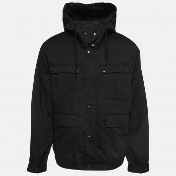 مملوكة مسبقًا Kenzo Black Gabardine Hooded Jacket XL