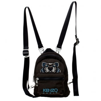 Pre Owned Kenzo Dark Green Canvas Mini Tiger Backpack