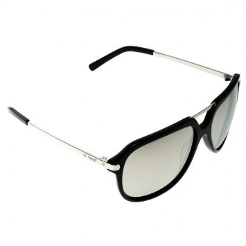 مملوكة مسبقًا Korloff Black/Silver Mirrored KOR2035 Aviator Sunglasses