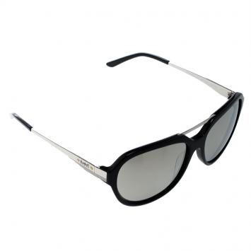 مملوكة مسبقًا Korloff Black Silver Mirror KOR2034 Aviator Sunglasses