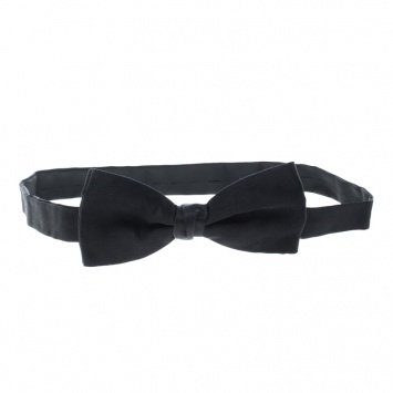 Pre Owned Lanvin Black Silk Classic Bow Tie