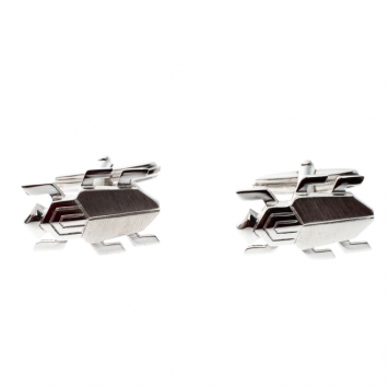 Pre Owned Lanvin Beetle Silver Tone Cufflinks