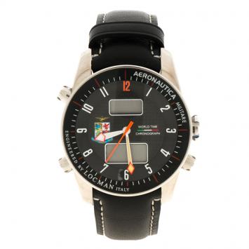 Pre Owned Locman Black Titanium Aeronautica Limited Edition Men's Wristwatch 44MM