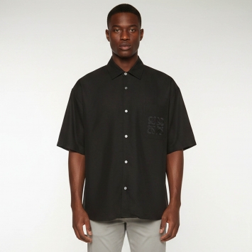 مملوكة مسبقًا Loewe x Paula's Ibiza Black Linen Blend Oversized Anagram Shirt S