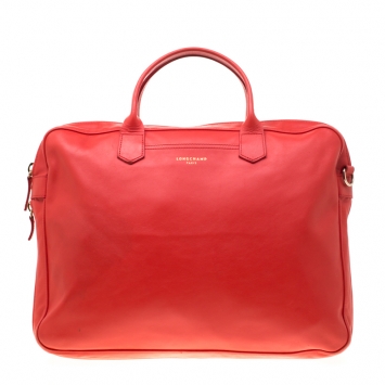 Pre Owned Longchamp Red Leather Parisis Document Holder Bag