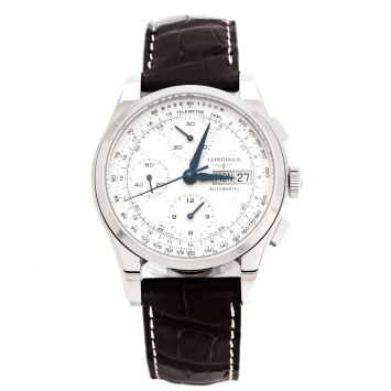 Pre Owned Longines Silver Stainless Steel Heritage L2.747.4 Men's Wristwatch 40 mm