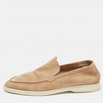 Pre Owned Loro Piana Beige Suede Summer Walk Loafers Size 43.5