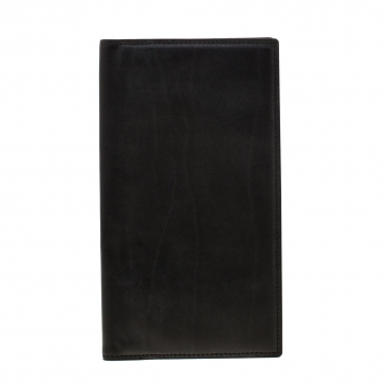 Pre Owned Loro Piana Black Leather My Jacket Pocket Wallet 