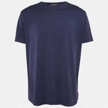 Pre Owned Loro Piana Blue Cotton Blend Soft T-Shirt XXL