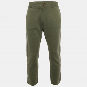 Pre Owned Loro Piana Green Cashmere Sweatpants 3XL