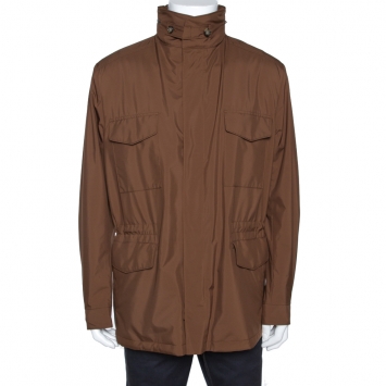 Pre Owned Loro Piana Brown Traveller Windmate Hooded Jacket XL