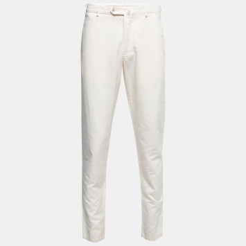 Pre Owned Loro Piana Cream Cotton & Linen Trousers XL