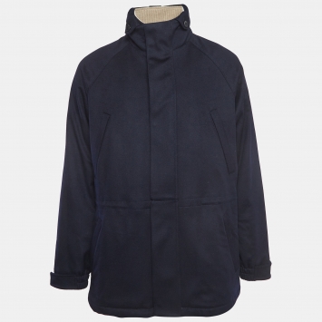 Pre Owned Loro Piana Navy Blue Cashmere Icer Jacket L