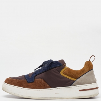 Pre Owned Loro Piana Multicolor Suede And Fabric Newport Walk Low Top Sneakers Size 42