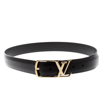 Pre Owned Louis Vuitton Black Leather Neogram Belt 90cm