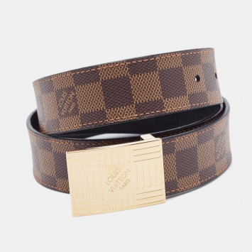 Pre Owned Louis Vuitton Damier Ebene Canvas and Damier Infini Leather Reversible Belt 90 CM