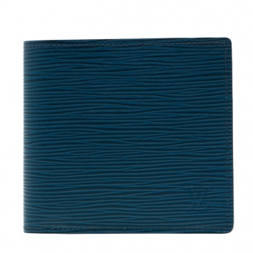 Pre Owned Louis Vuitton Bleu Celeste Epi Leather  Marco Bi-Fold Wallet