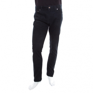Pre Owned Louis Vuitton Indigo Corduroy Slim Fit Denim Pants M