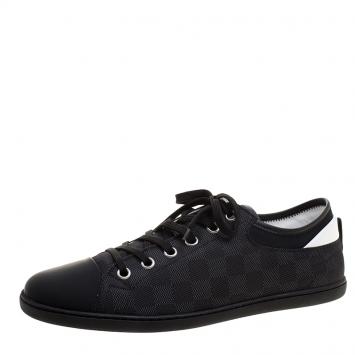Pre Owned Louis Vuitton Damier Graphite Fabric and Leather Low Top Sneakers Size 43.5