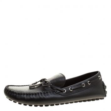 Pre Owned Louis Vuitton Black Epi Leather Gloria Loafers Size 42
