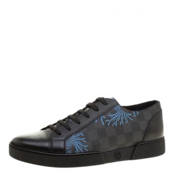 Pre Owned Louis Vuitton Damier Graphite Canvas and Leather Match Up Sneakers Size 41.5