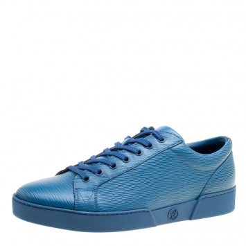 Pre Owned Louis Vuitton Blue Epi Leather Concorde Low Top Sneakers Size 41
