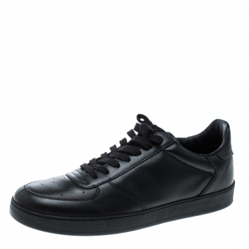 Pre Owned Louis Vuitton Black Leather Rivoli Sneakers Size 44