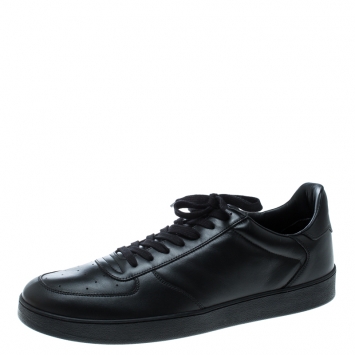 Pre Owned Louis Vuitton Black Leather Rivoli Sneakers Size 43