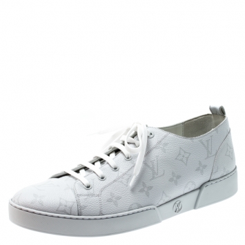 Pre Owned Louis Vuitton Off White Monogram Canvas Match Up Sneakers Size 43