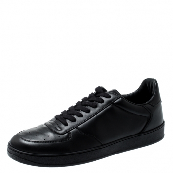 Pre Owned Louis Vuitton Black Leather Rivoli Sneakers Size 41.5