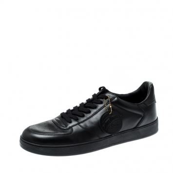 Pre Owned Louis Vuitton Black Leather Rivoli Sneakers Size 44
