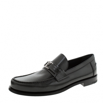 Pre Owned Louis Vuitton Grey Epi Leather Major Loafers Size 44