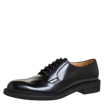 Pre Owned Louis Vuitton Black Leather Lace Up Derby Size 44