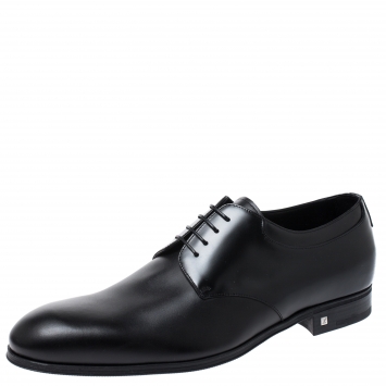 Pre Owned Louis Vuitton Black Leather Lace Up Derby Size 44