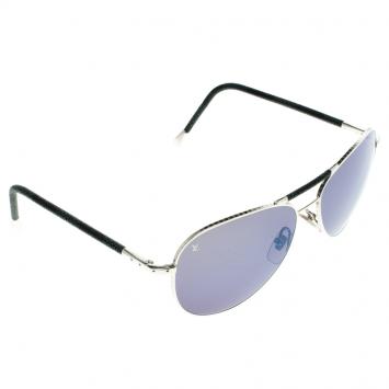 Pre Owned Louis Vuitton Blue/Silver Z0659U Damier Graphite Conspiration Pilote Aviators
