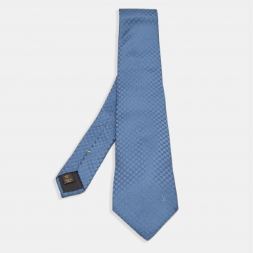 Louis Vuitton Blue Silk Damier Classic Tie 