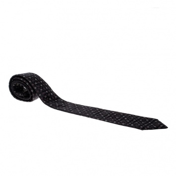 مملوكة مسبقًا Louis Vuitton Burgundy Monogram Circles Silk Jacquard Tie