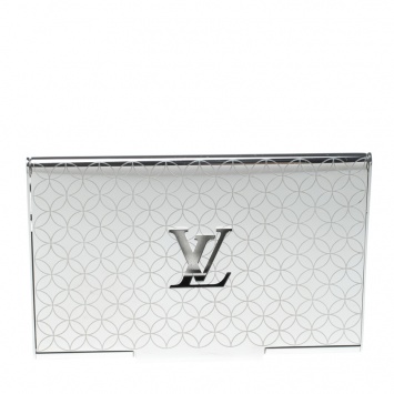 Pre Owned Louis Vuitton Champs-Elysées Laser Engraved Monogram Flower Card Holder