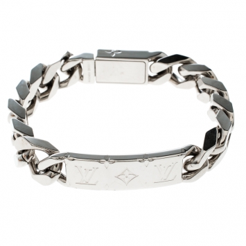 Pre Owned Louis Vuitton Monogram Palladium Finish Chain Link Bracelet