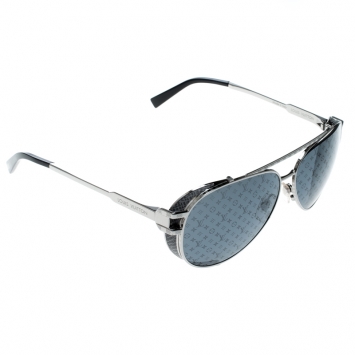 مملوكة مسبقًا Louis Vuitton Silver/ Grey Z0982W Skyline Glacier Aviator Sunglasses