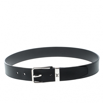 مملوكة مسبقًا Louis Vuitton Black Leather Pont Neuf Belt 85cm