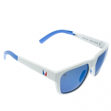 مملوكة مسبقًا Louis Vuitton White/Blue Mirrored Z0828W America's Cup Nautical Wayfarer Sunglasses