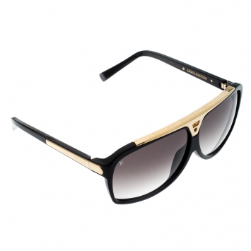 Pre Owned Louis Vuitton Black Gold/ Black Gradient Evidence Z0350E Wayfarer Sunglasses