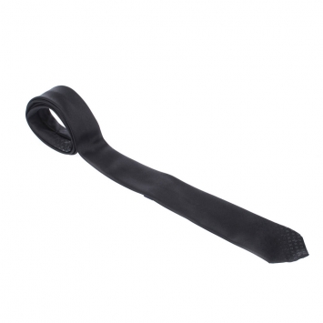 Pre Owned Louis Vuitton Black Silk Monogram Tip Skinny Tie