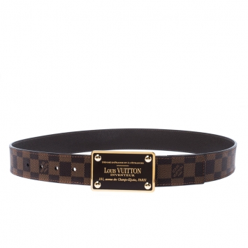 Pre Owned Louis Vuitton Damier Ebene Reversible Belt 90CM