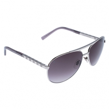 مملوكة مسبقًا Louis Vuitton Silver/Grey Gradient Z0340U Attitude Pilote Aviator Sunglasses