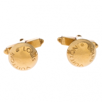 Pre Owned Louis Vuitton Gold Tone Cufflinks 