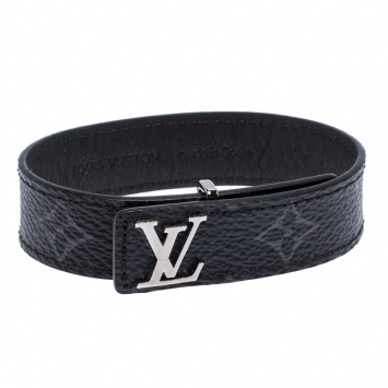 Pre Owned Louis Vuitton LV Slim Damier Graphite Monogram Canvas Bracelet
