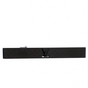 Pre Owned Louis Vuitton Champs Elysées Textured Black Tone Tie Bar